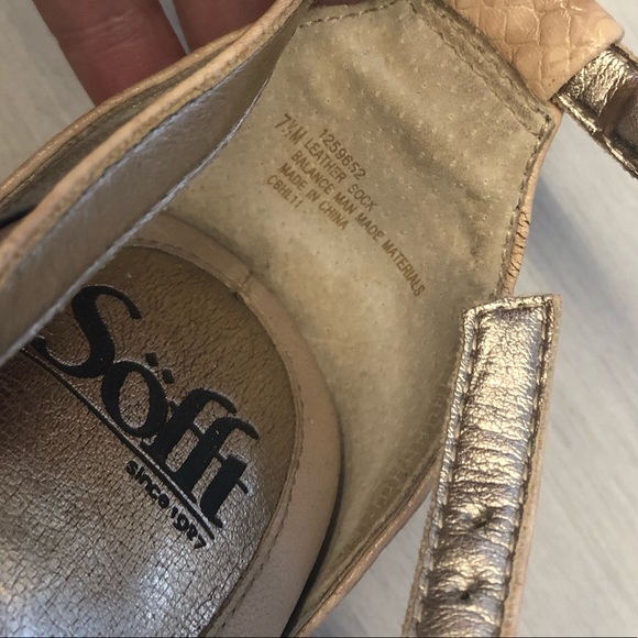 Sofft Beige Wedge Sandals 7.5 - Picture 4 of 5
